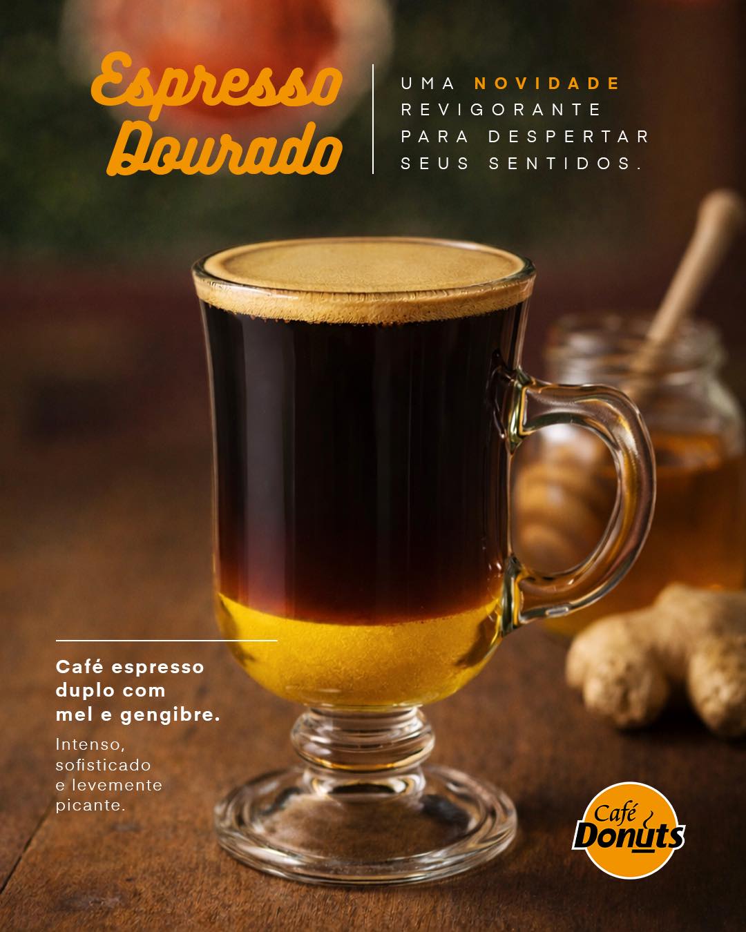✨ Mais uma novidade chegando ao Café Donuts! ✨ Conheça o Espresso Dourado: café espresso...